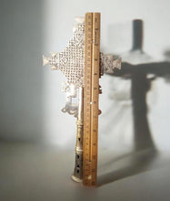 Load image into Gallery viewer, Handmade Ethiopian Orthodox Nickel Processional Cross: Religious Home Decor
