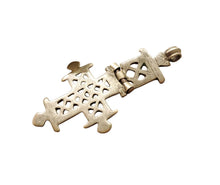 Load image into Gallery viewer, Antique Silver Ethiopian Coptic Cross Pendant: Handmade Tribal Jewelry
