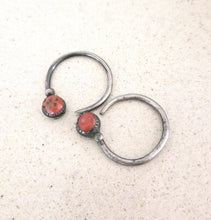 Load image into Gallery viewer, Antique Kabyle Sterling Silver Coral Earrings: Berber Dangle Jewelry
