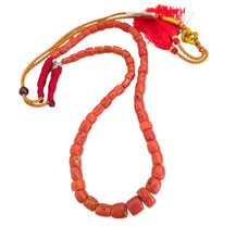 Load image into Gallery viewer, Antique Yemen Red Coral Bead Necklace: Islamic Worry Beads
