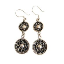 Load image into Gallery viewer, Moroccan Berber Enamel Sterling Silver Dangle Earrings
