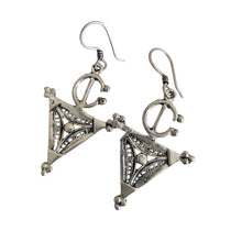 Load image into Gallery viewer, Berber Filigree Sterling Silver Dangle Earrings: Moroccan Jewelry
