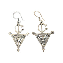Load image into Gallery viewer, Berber Filigree Sterling Silver Dangle Earrings: Moroccan Jewelry
