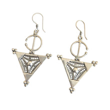 Load image into Gallery viewer, Moroccan Berber Sterling Silver Dangle Earrings: Filigree 925 Jewelry
