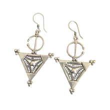 Load image into Gallery viewer, Moroccan Berber Sterling Silver Dangle Earrings: Filigree 925 Jewelry
