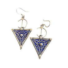 Load image into Gallery viewer, Berber Fibula Sterling Silver Dangle Earrings: Moroccan Jewelry

