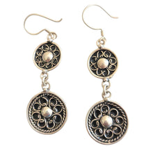 Load image into Gallery viewer, Moroccan Berber Enamel Sterling Silver Dangle Earrings
