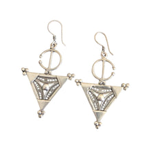 Load image into Gallery viewer, Moroccan Berber Sterling Silver Dangle Earrings: Filigree 925 Jewelry
