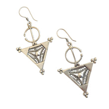 Load image into Gallery viewer, Moroccan Berber Sterling Silver Dangle Earrings: Filigree 925 Jewelry
