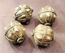 Load image into Gallery viewer, 1 Old silver granulation hallmarked Globe beads from Yemen circa 1930s,Bedouin tribal Silver,Ethnic Jewelry
