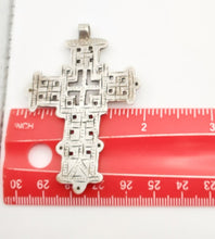Load image into Gallery viewer, Ethiopian Christian 925 silver Coptic cross pendant ,silver cross, religious cross, Ethiopian Cross, Coptic Cross, ethiopian Silver
