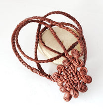 Load image into Gallery viewer, Ethiopian Leather Coptic ,Cross Necklace ,large cross, religious cross Craft ,Coptic Cross ,Coptic ethiopian
