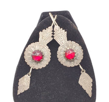 Load image into Gallery viewer, Antique Moroccan Old Berber Earrings Silver with Glass Talhakimt,Ethnic Tribal,sliver Earrings,Dangle &amp; Drop, Earrings,Tribal Jewelry,
