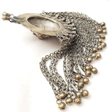 Load image into Gallery viewer, Antique Silver Afghan Kuchi Pendant with Bells tribal jewelry
