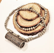 Load image into Gallery viewer, Old Ethiopian Telsum Silver amulet Beads Necklace,Ethiopian necklace,Hand Crafted, Ethiopian Telsum,african Silver, ethiopian jewelry
