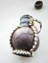 Load image into Gallery viewer, Antique Ethiopian Tribal Hand carved Wood Milk Samburu Black Wood Shells Milk Jug African Decor, ,Art Décor,Home Décor, religious art
