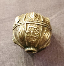 Load image into Gallery viewer, 1 Old silver granulation hallmarked Globe beads from Yemen circa 1930s,Bedouin tribal Silver,Ethnic Jewelry
