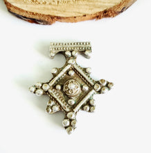 Load image into Gallery viewer, Moroccan Berber Old traditional silver cross pendant,Berber Talisman,Berber Jewelry,African Jewelry,Moroccan Jewelry,Berber Ethnic,
