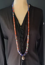 Load image into Gallery viewer, Antique Seven Layer Chevron Venetian Millefiori Kiffa Agate Strand Beads 1800's African Trade,venetian bead,Old Glass Beads
