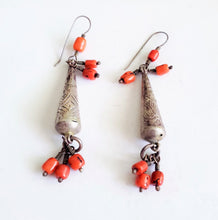 Load image into Gallery viewer, Moroccan Berber Filigree Sterling Silver Dangle Earrings silver 925,Filigree Jewelry ,sliver Earrings,Dangle &amp; Drop Earrings,Tribal Earrings
