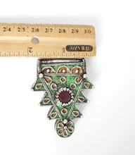 Load image into Gallery viewer, Antique Berber Silver enamel Pendant silver 925,moroccan Amulet ,Berber Jewelry, enamel Jewelry,Charm Pendant,
