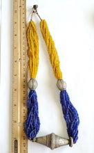 Load image into Gallery viewer, Antique Ethiopian silve amulet necklace with Venetian Trade Beads,thiopian necklace,Hand Crafted, Ethiopian Telsum,Silver, Pendants Necklace
