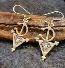 Load image into Gallery viewer, Moroccan Berber Filigree Fibula Earrings sterling silver 925 ,Ethnic Jewelry,sliver Earrings,Dangle &amp; Drop Earrings,Tribal Jewelry,
