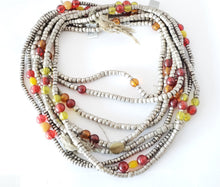 Load image into Gallery viewer, Antique Ethiopian strand of medium Heishi Silver Beads,Hand Crafted Silver,Ethnic Jewelry,Tribal Jewelry,Ethiopian jewellery
