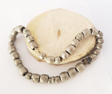 Load image into Gallery viewer, Antique Ethiopian 11''strand of silver Heishi Anklet 1930s ,collectible silver,Ethnic silver Beads ,Jewelry Supplies Beads
