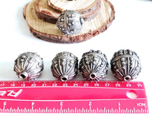 Load image into Gallery viewer, Old silver star burst granulation hallmarked Globe beads from Yemen circa 1930s,Bedouin tribal ,Hand Crafted Silver,Ethnic Jewelry
