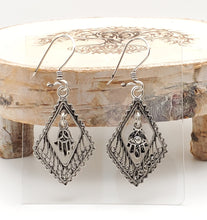 Load image into Gallery viewer, Moroccan Berber Filigree Sterling Silver Dangle Earrings silver 925,Berber Jewelry,sliver Earrings,Dangle &amp; Drop
