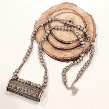 Load image into Gallery viewer, Old Ethiopian Telsum Silver amulet Beads Necklace,Ethiopian necklace,Hand Crafted, Ethiopian Telsum,african Silver, ethiopian jewelry
