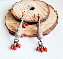 Load image into Gallery viewer, Moroccan Berber Filigree Sterling Silver Dangle Earrings silver 925,Filigree Jewelry ,sliver Earrings,Dangle &amp; Drop Earrings,Tribal Earrings
