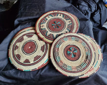 Load image into Gallery viewer, Ethiopian handwoven basket Round wall basket,African Art, Décor Baskets,Wicker Basket ,Flat Basket, Straw Basket ,Wall Boho Decor
