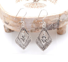 Load image into Gallery viewer, Moroccan Berber Filigree Sterling Silver Dangle Earrings silver 925,Berber Jewelry,sliver Earrings,Dangle &amp; Drop
