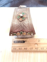 Load image into Gallery viewer, Antique SILVER Enamel Moroccan Berber Ida ou Nadif BRACELET,ethnic tribal,tribal bracelets,Moroccan jewelry,ethnic jewelry,Tuareg bracelets
