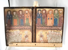 Load image into Gallery viewer, antique Ethiopian Coptic Christian Orthodox Leather cover Wood Painted Icon,African ,Art Décor,Home Décor, religious art
