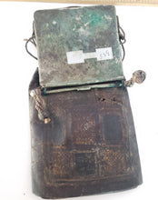 Load image into Gallery viewer, Tuareg Silver on Leather Gris Gris hand engraved amulet pendant leather cord necklace,Tuareg jewelry ,Sahara jewelry ,moroccan jewelry
