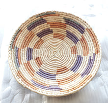 Load image into Gallery viewer, African Ethiopian handwoven Round bread or fruit basket,African Art, Décor Baskets,Wicker Basket, Straw Basket ,Wall Boho Decor
