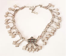 Load image into Gallery viewer, Old silver Afghan necklace from Pashtun Ethnic Afghani, tribal adornment, ethnic tribal necklace. Pashtun jewelry, Boho jewelry, gypsy style
