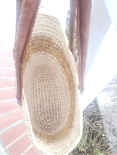 Load image into Gallery viewer, Handmade Moroccan Natural French Basket Leather Handle ,African Straw Bag,Woman Tote Beach Bag, Shopping Bag,Straw beach tote,Gift for her
