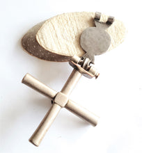 Load image into Gallery viewer, Antique Large Ethiopian Christian silver cross pendant,cross pendant,Genuine old neckcross,hinged Large size,Good silver,Boho jewelry
