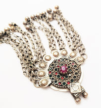 Load image into Gallery viewer, Antique Silver Afghan Kuchi Pendant with Bells tribal jewelryHand Crafted Silver,Pendants Necklace,Ethnic Jewelry,Tribal Jewelry
