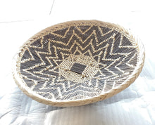Load image into Gallery viewer, African Ethiopian handwoven Round bread or fruit basket,African Art, Décor Baskets,Wicker Basket, Straw Basket ,Wall Boho Decor
