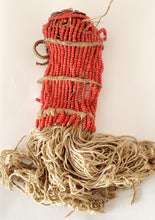 Load image into Gallery viewer, Antique Ethiopian tribal piece red white heart beads adornment ,trade beads, Ethiopian tribal
