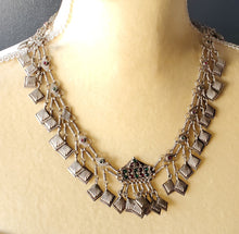 Load image into Gallery viewer, Old silver Afghan necklace from Pashtun Ethnic Afghani, tribal adornment, ethnic tribal necklace. Pashtun jewelry, Boho jewelry, gypsy style
