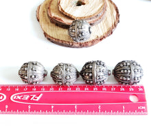 Load image into Gallery viewer, 1 Old silver star burst granulation hallmarked Globe bead from Yemen circa 1930s,Bedouin tribal ,Hand Crafted Silver,Ethnic Jewelry
