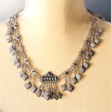 Load image into Gallery viewer, Old silver Afghan necklace from Pashtun Ethnic Afghani, tribal adornment, ethnic tribal necklace. Pashtun jewelry, Boho jewelry, gypsy style
