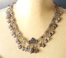 Load image into Gallery viewer, Old silver Afghan necklace from Pashtun Ethnic Afghani, tribal adornment, ethnic tribal necklace. Pashtun jewelry, Boho jewelry, gypsy style
