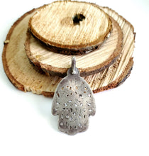 Load image into Gallery viewer, Moroccan Old silver Hand of Fatima Hamsa Pendant silver 925, Amulet,Berber Jewelry,African Jewelry,Moroccan Jewelry,Hand of Fatima Charm,
